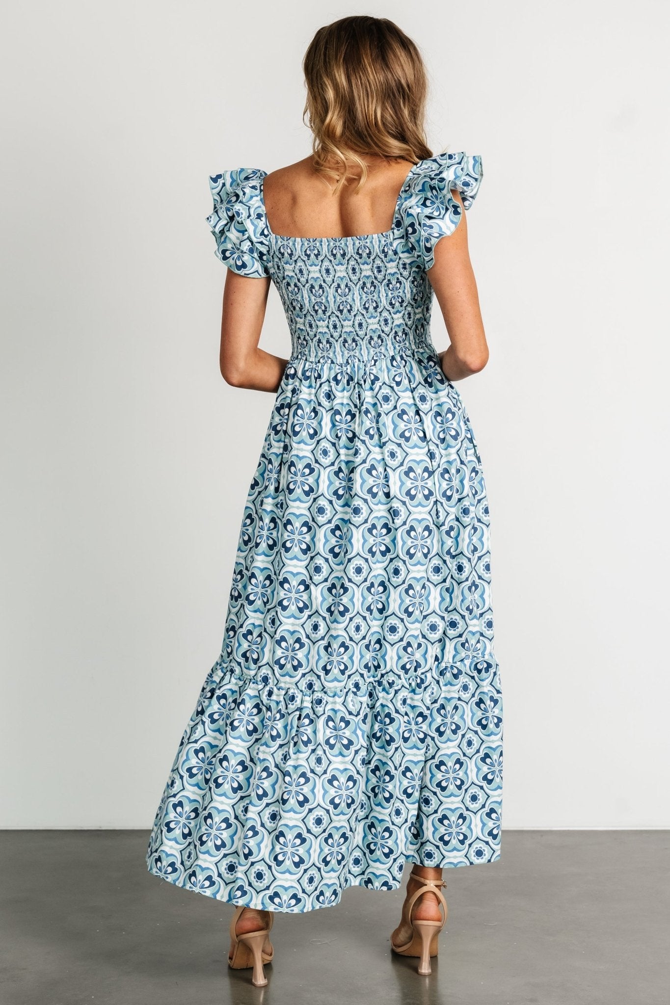 Zoey Smocked Maxi Dress | Blue Print